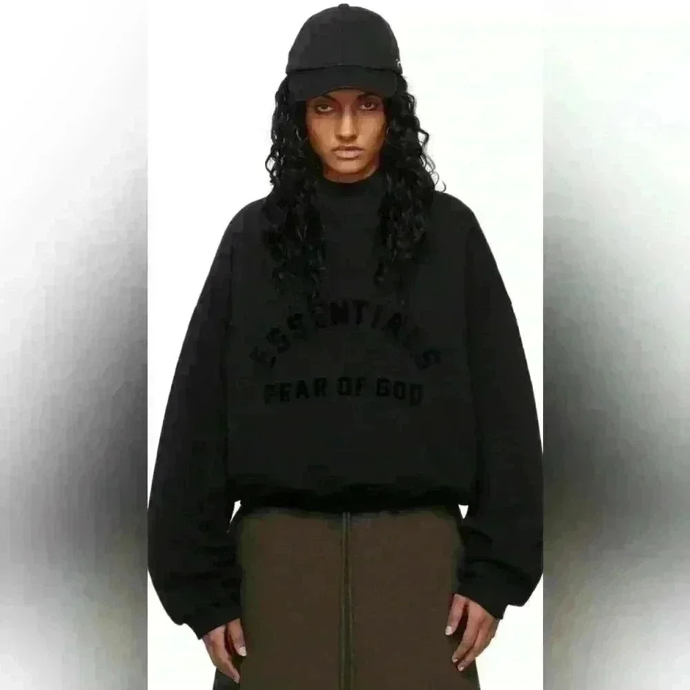 Fear of God ESSENTIALS Black Bonded Hoodie
